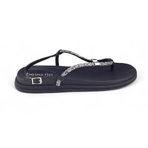 Sandália Feminina Beira Rio 8513.109 baixa tiras strass