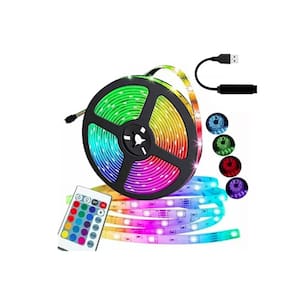 Fita Led 3528 RGB 5Mt 5V USB controle remoto ritimo musical