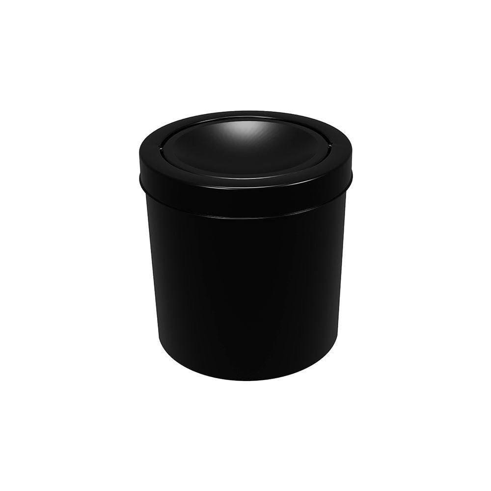 Lixeira Astra Ct10 6l Redonda Com Tampa Basculante Preto