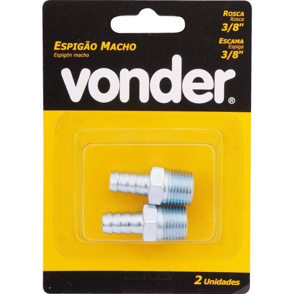 Espigão Fixo Macho Para Mangueira 3/8 Rosca 3/8 Npt Aço Zincado
