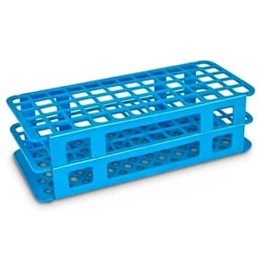 Estante Plástica Cor Azul Com 60 Furos Para Tubos 16Mm