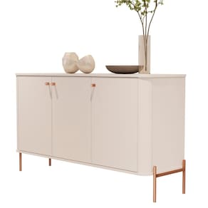 Buffet Tucupí Aparador Sala Off White Bronze JB Bechara