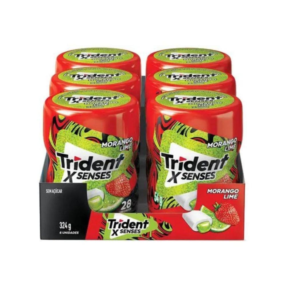Chiclete Trident Morango Lime X Senses Dp C/ 6uni 54g