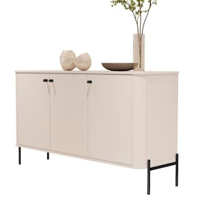 Buffet Tucupí Aparador Sala Off White Preto JB Bechara