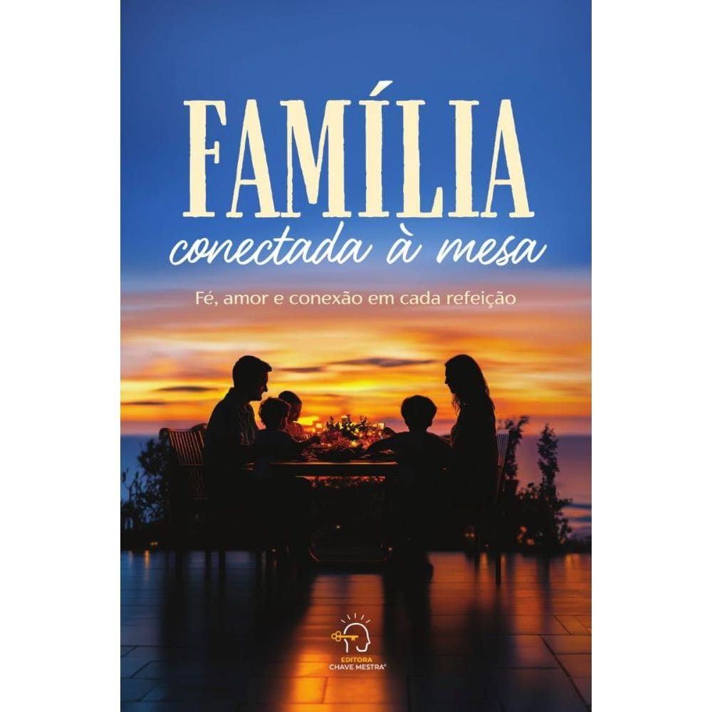 Família conectada à mesa 