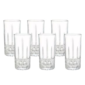 Jogo 6 Copos Vidro Lily Alto-Relevo Long Drink 280ml - Lehaví