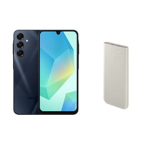 Celular Samsung A16 5G 256GB 8GB RAM - Azul Escuro + Bateria Carregador Portátil 2x USB-C, 10000mAh, Super Rápida 25W - Bege