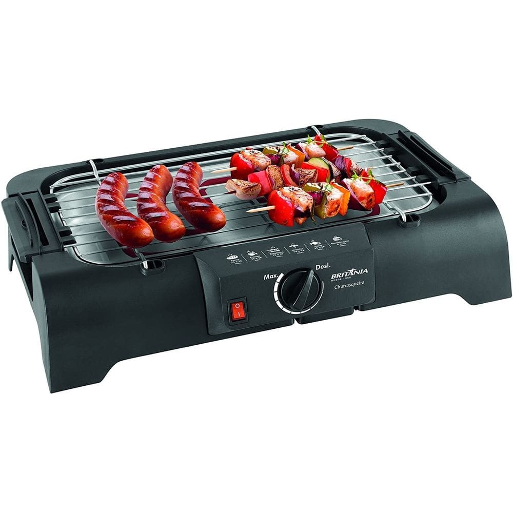 Churrasqueira Grill Eletrica Britania 1200W Grelha Em Inox 127V