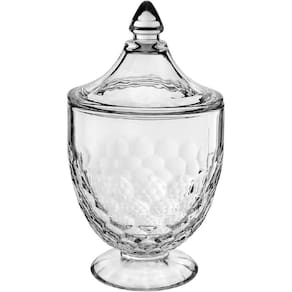 POTICHE BOMBONIERE REDONDO HOME&CO COM TAMPA ECO CRYSTAL 19x11x11cm TRANSPARENTE