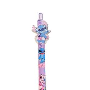 Caneta Gel Decorada 0.5mm Cor Preta Stitch Ponta Fina Divertida Kwaii Escrita Macia Unidade