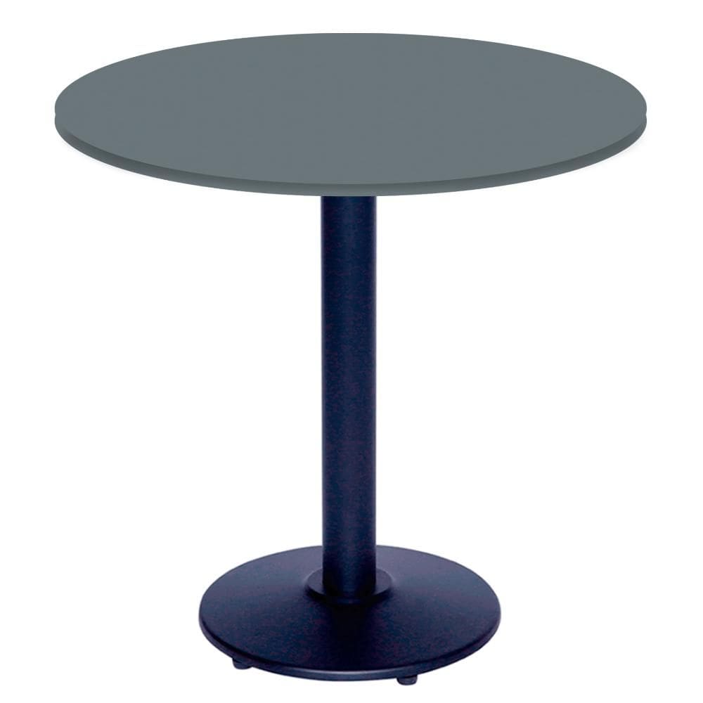 Mesa Zeta Ferro Preto 75 cm (Alt) Disco Redondo Tampo MDP Redondo 70 cm (Larg) x 2,50 cm (Alt) Grafito