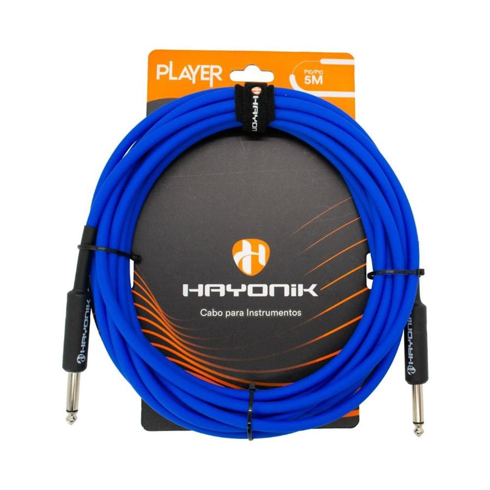 Cabo Para Instrumentos Player P10 x P10 5m Azul Hayonik