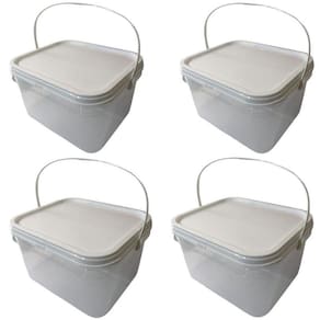 Balde Transparente 2.4L Para Uso Escolar-Kit 4 Pçs