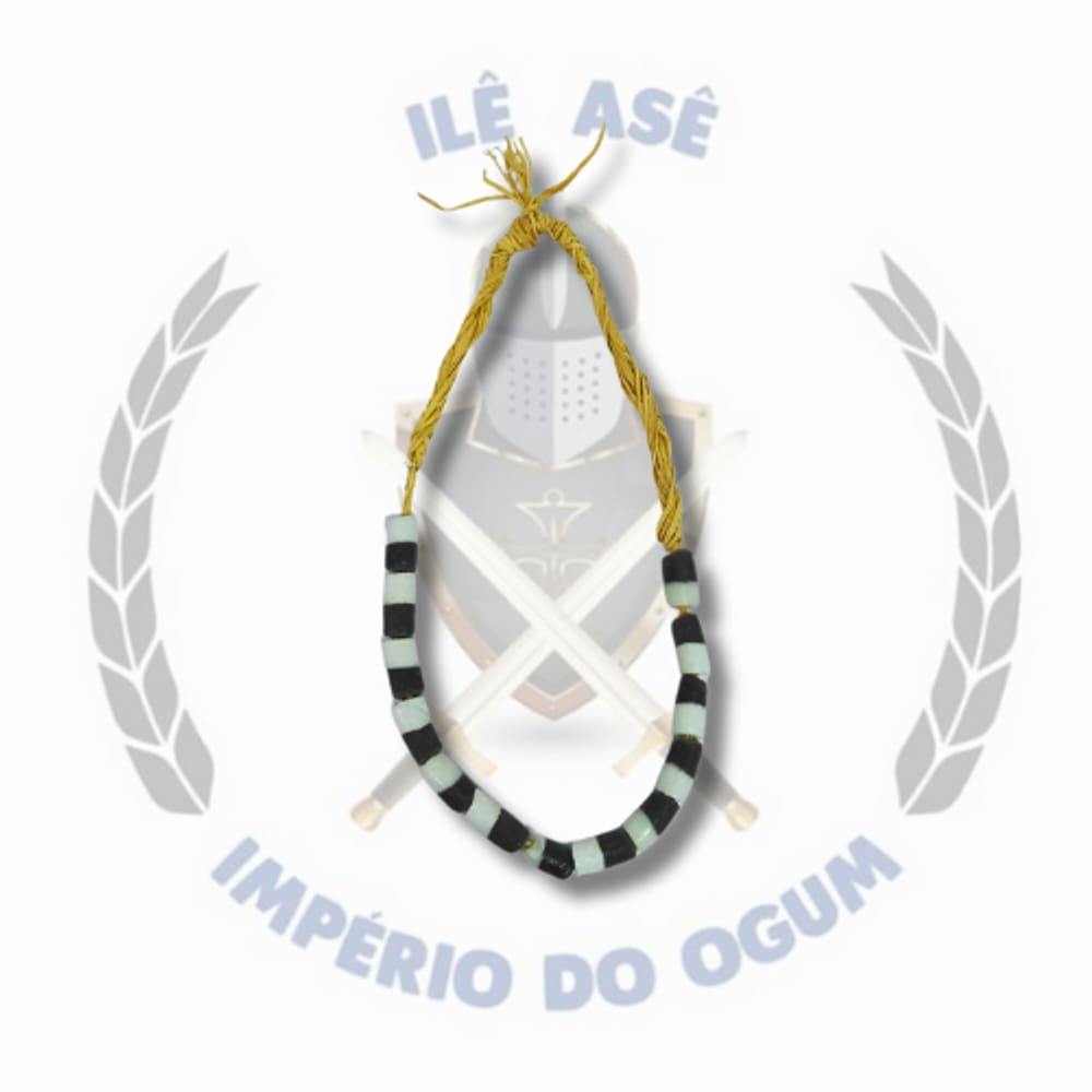 Colar Coral Africano - Preto C/ Branco