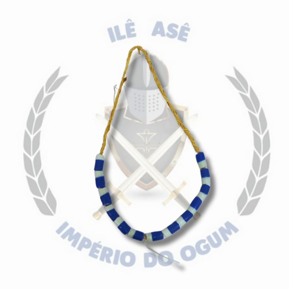 Colar Coral Africano - Azul C/ Branco