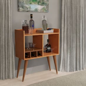 Aparador Estilo MiniBar Sala de Estar p/ Visitas Cerejeira