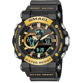 Relógio Masculino Smael AnaDigi 8048 Preto e Dourado