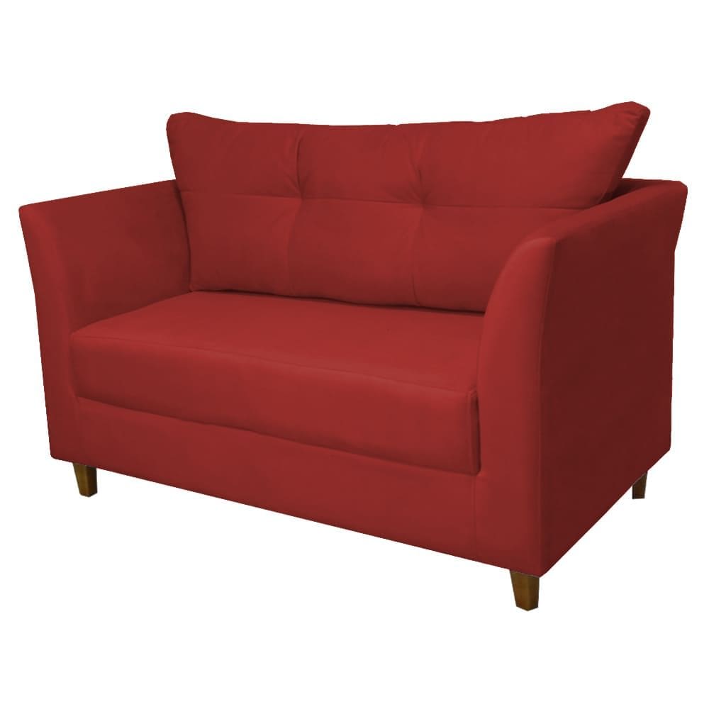 Namoradeira Isis 2 Lugares Suede Vermelho - Vallisa Decor