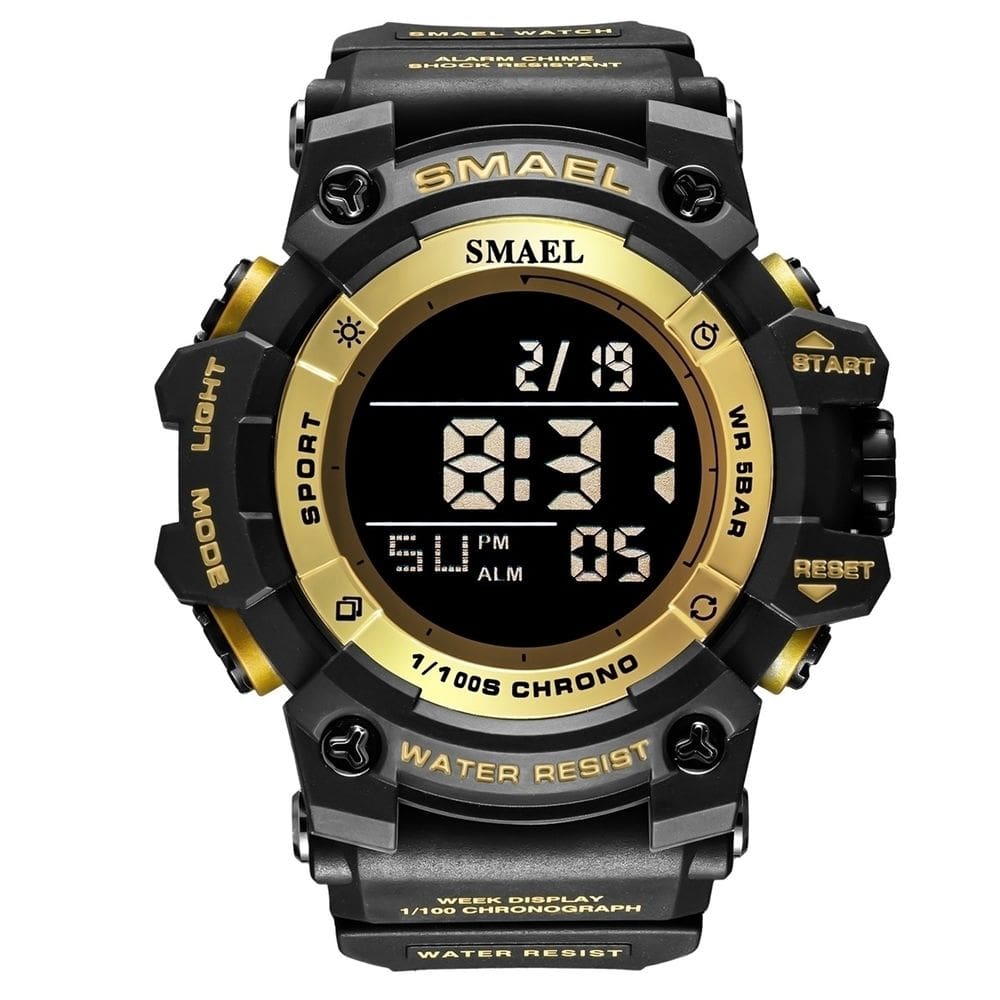 Relógio Masculino Smael Digital 8046 Preto e Dourado