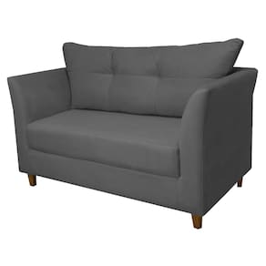 Namoradeira Isis para Consultório Suede Cinza - Vallisa Decor