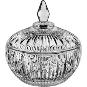 POTICHE DECORATIVO BOMBONIERE REDONDO HOME&CO COM TAMPA ECO CRYSTAL 15x14x14cm TRANSPARENTE