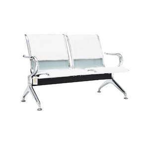 Cadeira Longarina Com Est Cromada 2 Lugares Colors Branco