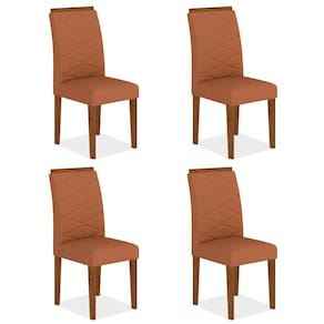 Kit 4 Cadeiras Estofadas Everest Comfort Freijó/suede Terracota - Ma