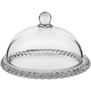 PRATO BOLO BOLEIRA HOME&CO COM TAMPA ECO CRYSTAL 20x32x32cm TRANSPARENTE
