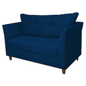 Sofá Isis 2 Lugares Suede Azul Marinho - Vallisa Decor