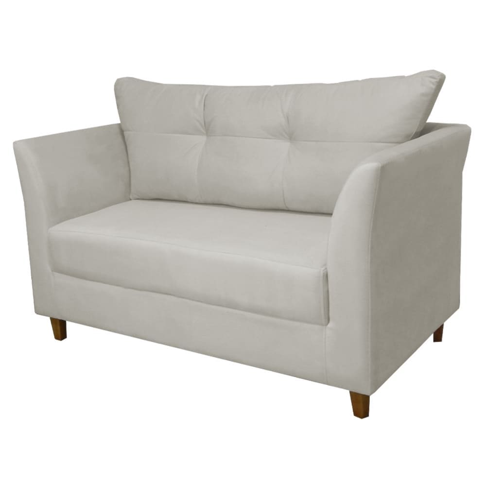 Namoradeira Isis Decorativa para Recepção Suede Bege - Vallisa Decor