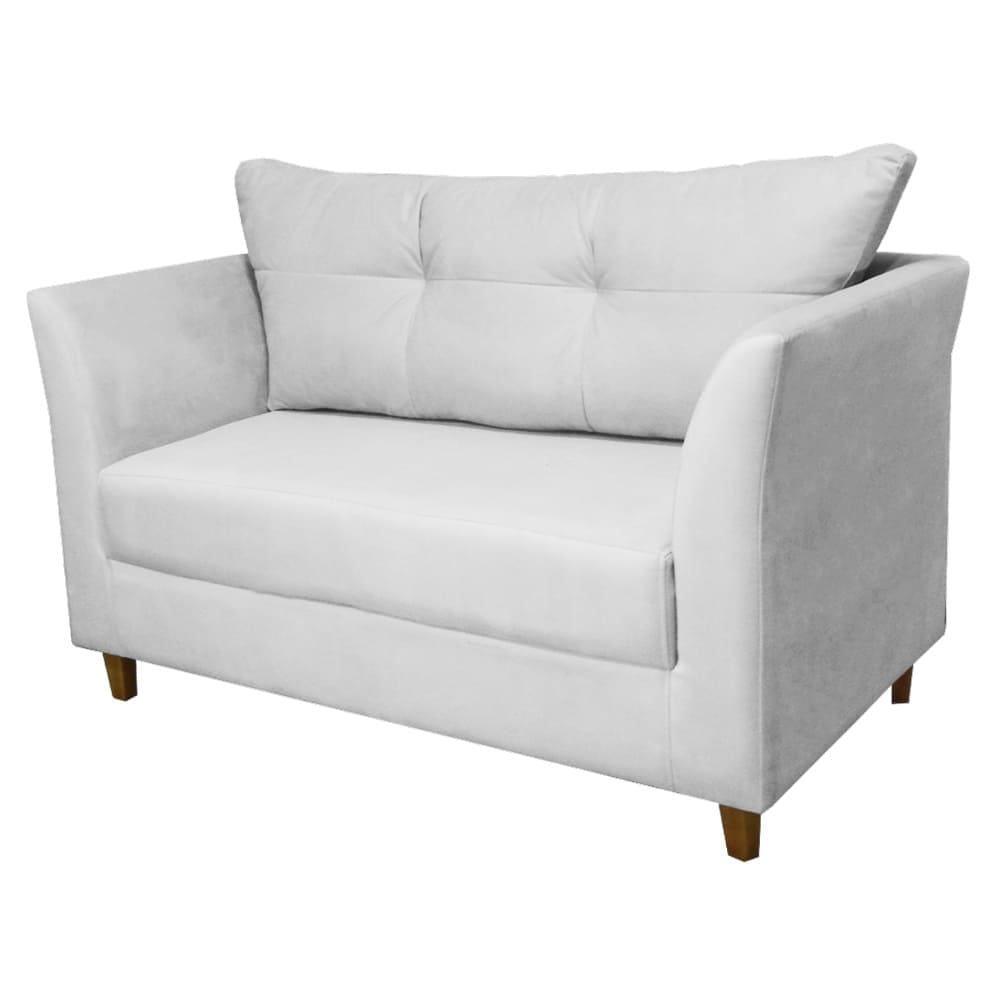 Namoradeira Isis Suede Branco - Vallisa Decor
