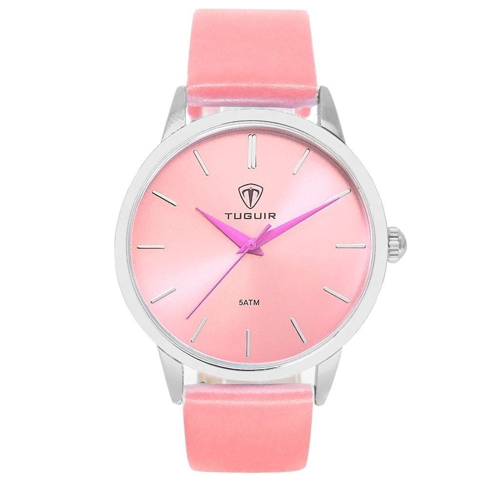 Relógio Feminino Tuguir Analógico TG106 Rosa e Prata