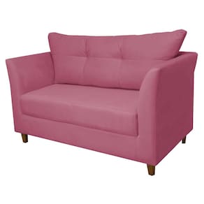 Sofá Isis 2 Lugares Suede Rosa - Vallisa Decor