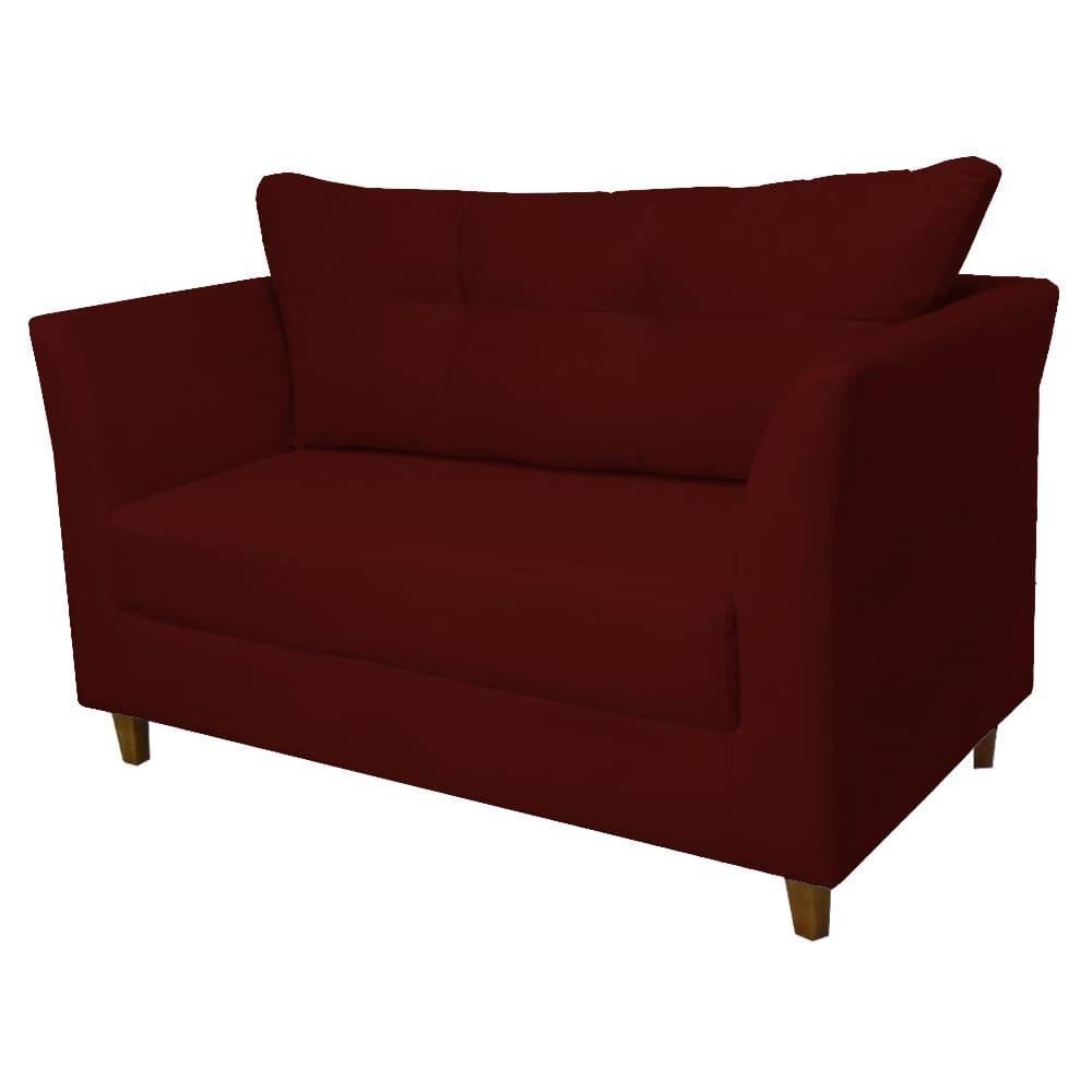 Namoradeira Isis para Recepção Suede Bordô - Vallisa Decor