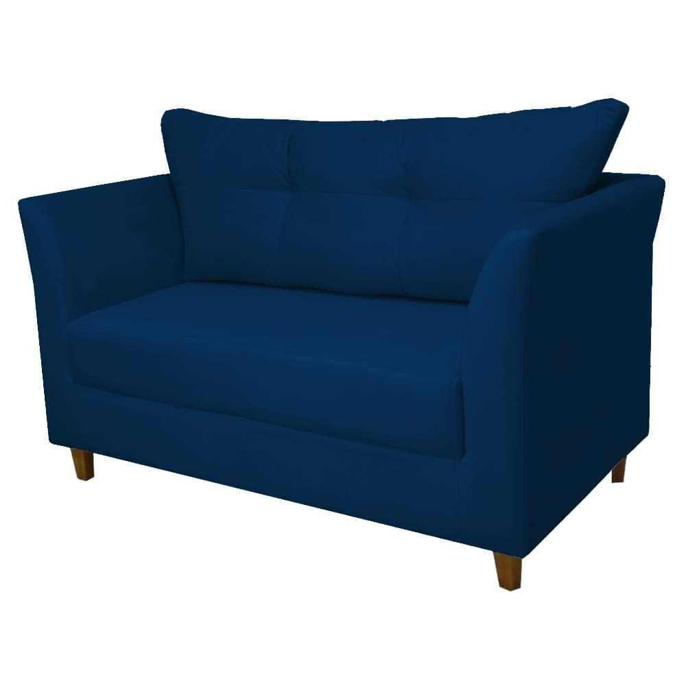 Namoradeira Isis para Recepção Suede Azul Marinho - Vallisa Decor
