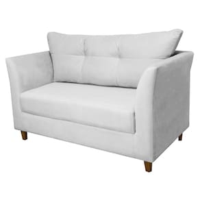 Sofá Isis 2 Lugares Suede Branco - Vallisa Decor