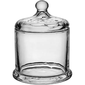 POTICHE REDONDO BOMBONIERE HOME&CO COM TAMPA VIDRO 14x11x11cm TRANSPARENTE