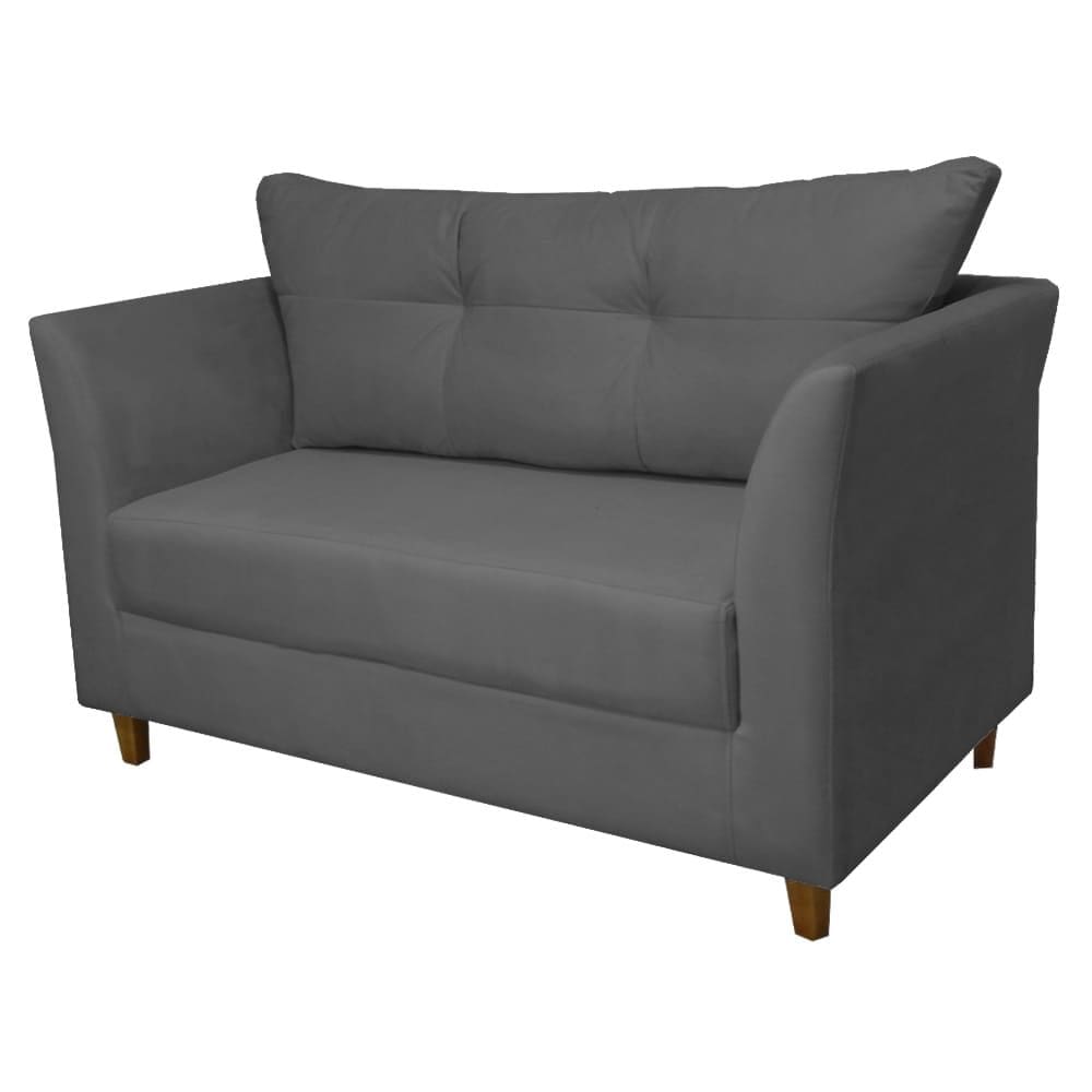 Namoradeira Isis Suede Cinza - Vallisa Decor