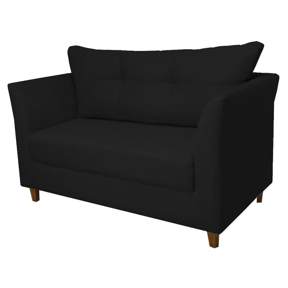 Namoradeira Isis Decorativa para Recepção Suede Preto - Vallisa Decor
