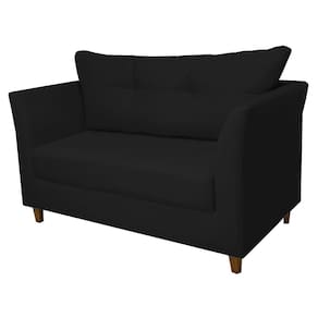 Namoradeira Isis 2 Lugares Suede Preto - Vallisa Decor