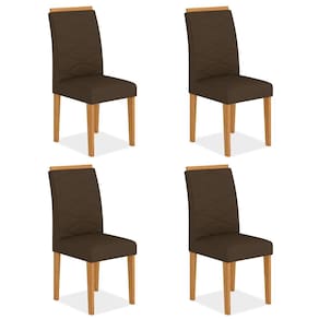 Kit 4 Cadeiras Estofadas Everest Comfort Cinamomo/suede Marrom - M.a