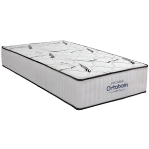 Colchão Solteiro 88x188x28 Espuma Hr45 Bordado Highfoam Cinza Branco - Ortobom