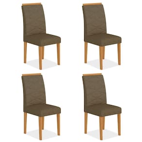 Kit 4 Cadeiras Estofadas Everest Comfort Cinamomo/suede Capuccino - Ma