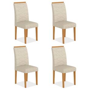 Kit 4 Cadeiras Estofadas Everest Comfort Cinamomo/suede Bege - M.a
