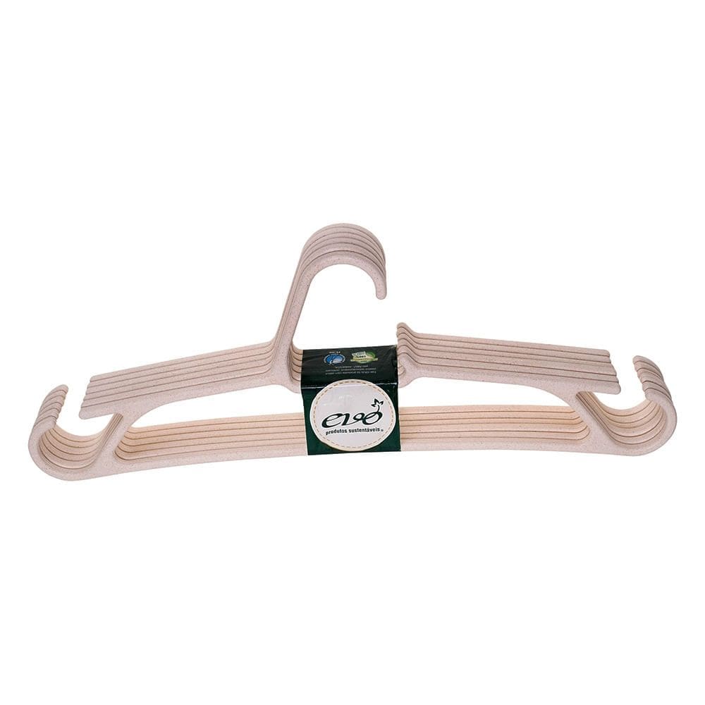 Conjunto de Cabides em Madeira/Plástico Cazza by Evo com 6 Unidades - Item Variado