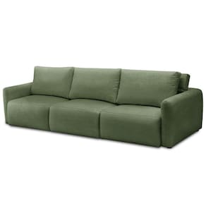 Sofá Retrátil Reclinável Para Sala 5 Lugares 390cm Egeu F04 Linho Verde - Lyam Decor