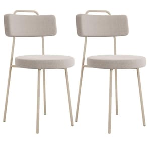 Kit 02 Cadeiras Decorativas Estofada Sala Jantar Barcelona Arena L02 Bouclê Creme - Lyam