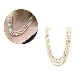 Luxuoso Colar Pérola 8mm Francês 47cm Fecho Ouro J23981
