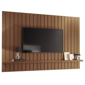 Painel Para Tv 70 Pol Ripado 200cm Conect B01 Castanho - Lyam Decor