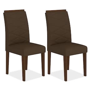 Kit 2 Cadeiras Estofadas Everest Comfort Imbuia/suede Marrom - M.a